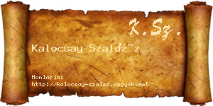 Kalocsay Szaléz névjegykártya